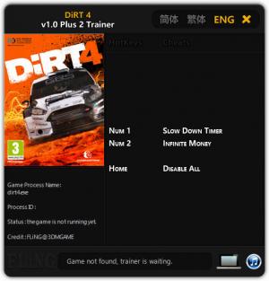 DiRT 4 Trainer for PC game version 1.0
