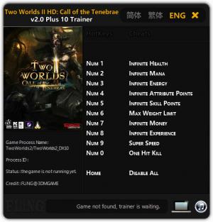 Two Worlds 2 Trainer for PC game version 2.0