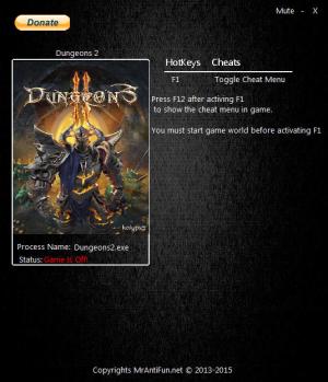 Dungeons 2 Trainer for PC game version 1.6.1.30