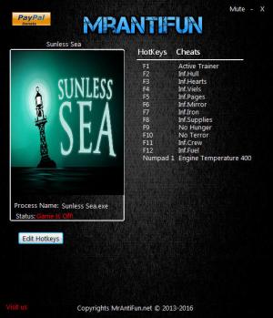 Sunless Sea Trainer for PC game version 2.2.2.3108