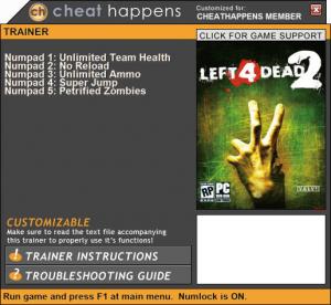 Left 4 Dead 2 Trainer for PC game version Patch 06.30.2017