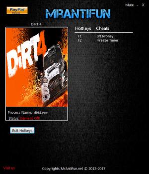 DiRT 4 Trainer for PC game version 07.11.2017