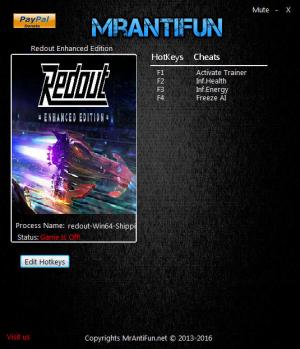 Redout: Enhanced Edition Trainer for PC game version 1.00