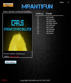Icarus Starship Command Simulator Trainer for PC game version 1.1.6
