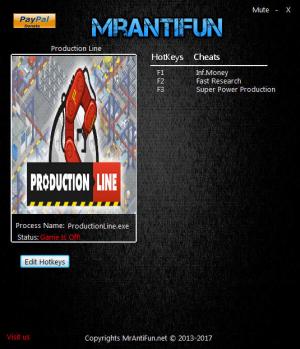Production Line Trainer for PC game version 1.21