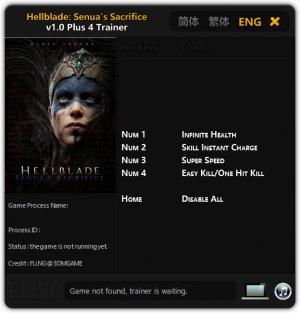 Hellblade: Senua's Sacrifice Trainer for PC game version 1.0