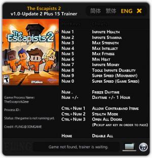 The Escapists 2 Trainer for PC game version v1.0 - Update 2