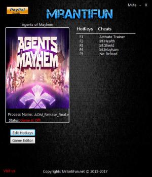 Agents of Mayhem Trainer for PC game version 08.24.201