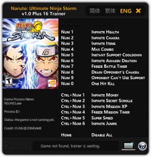 Naruto: Ultimate Ninja Storm Trainer for PC game version 1.0