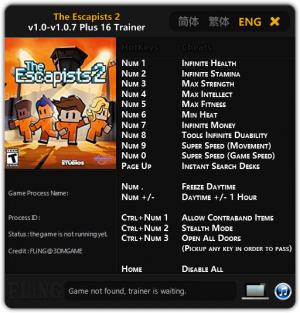 The Escapists 2 Trainer for PC game version v1.0 - 1.0.7