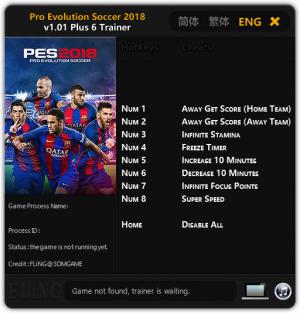 Pro Evolution Soccer 2018 Trainer for PC game version 1.01