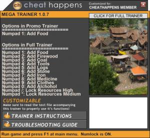 Banished Trainer for PC game version 1.0.7 Build 170910 64bit