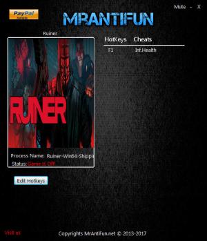 RUINER Trainer for PC game version 1.00
