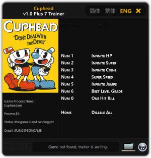 Cuphead Trainer for PC game version v1.0