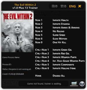 The Evil Within 2 Trainer for PC game version  v1.0