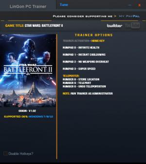 Star Wars: Battlefront 2 2017 Trainer for PC game version v1.02
