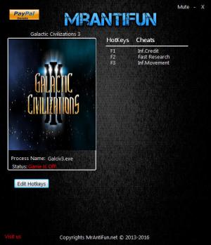 Galactic Civilizations 3 Trainer for PC game version v2.61