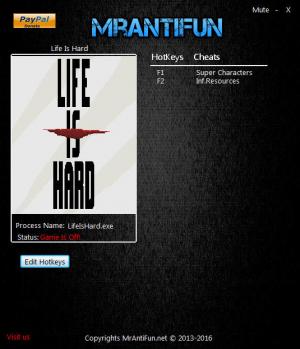 Life is Hard Trainer for PC game version v0.91