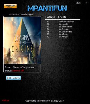 Assassin's Creed® Origins v1.21-v1.41 Plus +16 Trainer 