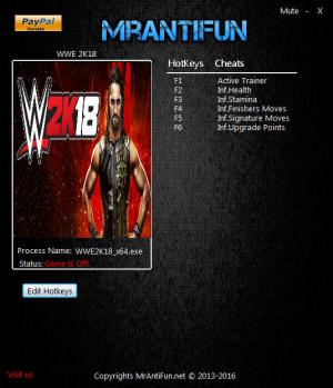 WWE 2K18 Trainer for PC game version v1.06