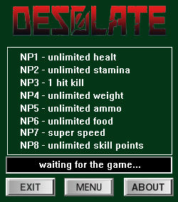 Desolate Trainer for PC game version v0.7.45