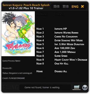 SENRAN KAGURA Peach Beach Splash Trainer for PC game version v1.0 - 1.02