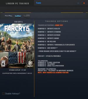 Far Cry 5 Trainer for PC game version v1.02