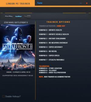 Star Wars: Battlefront 2 2017 Trainer for PC game version v1.0.17