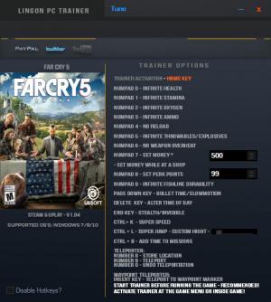 Far Cry 5 Trainer for PC game version v1.04