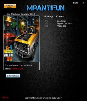 cheats for car mechanic simulator 2018