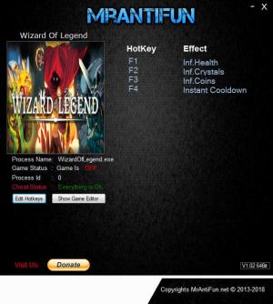 Wizard of Legend Trainer for PC game version v1.02e