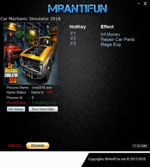 Car Mechanic Simulator 2018 Trainer for PC game version  v1.5.20