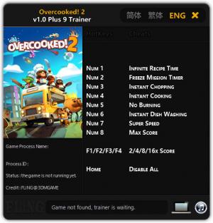 Overcooked 2 Trainer for PC game version v1.0