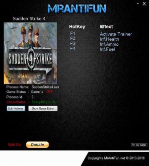 Sudden Strike 4 Trainer for PC game version  v1.10.26902