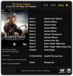 Ancestors Legacy  Trainer for PC game version v1.0 - 51137