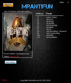 cheats for rise of nations
