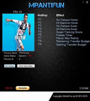 FIFA 19 Trainer for PC game version v28.09.2018