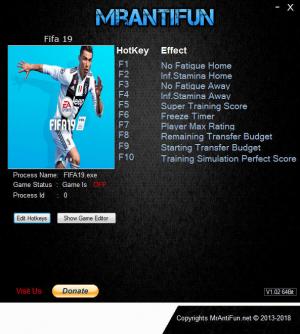 FIFA 19 Trainer for PC game version v02.10.2018