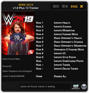 WWE 2K19 Trainer for PC game version v1.0