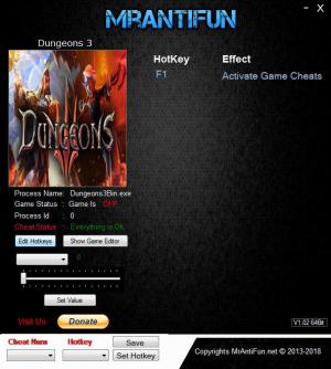 Dungeons 3 Trainer for PC game version v1.5.1