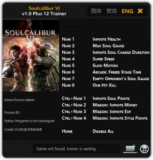 Soulcalibur VI Trainer for PC game version v1.0