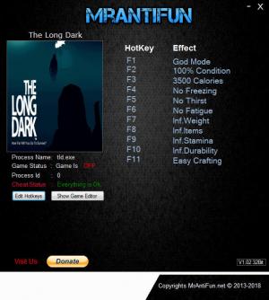 The Long Dark Trainer for PC game version v1.37