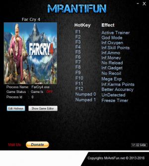 Far Cry 4 Trainer for PC game version v1.10