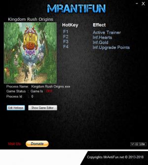 Kingdom Rush Origins Trainer for PC game version v1.0.2