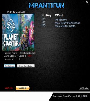 Planet Coaster Trainer for PC game version v1.8.2
