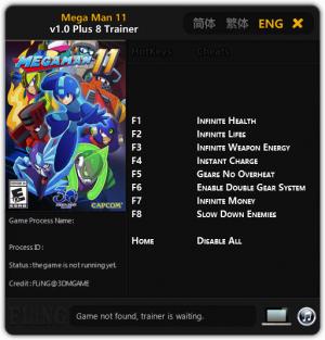 Mega Man 11 Trainer for PC game version v1.0