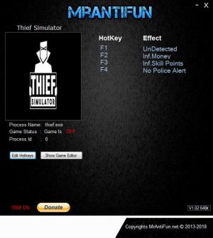 Thief Simulator Trainer for PC game version v14.11.2018