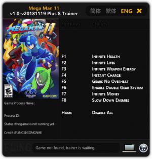 Mega Man 11 Trainer for PC game version v2018.11.19