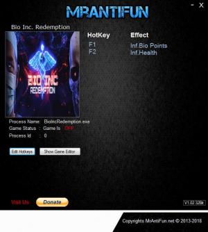 Bio Inc. Redemption Trainer for PC game version v1.10