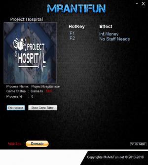 Project Hospital Trainer for PC game version v1.0.14523